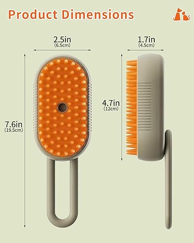 3-en-1 Cepillo con Vapor para mascotas