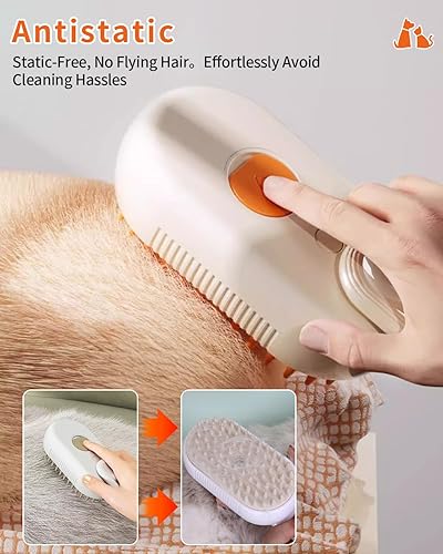 3-en-1 Cepillo con Vapor para mascotas